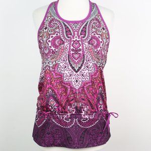 ATHLETA Paisley Drawcord Hem Tank Top SMALL
